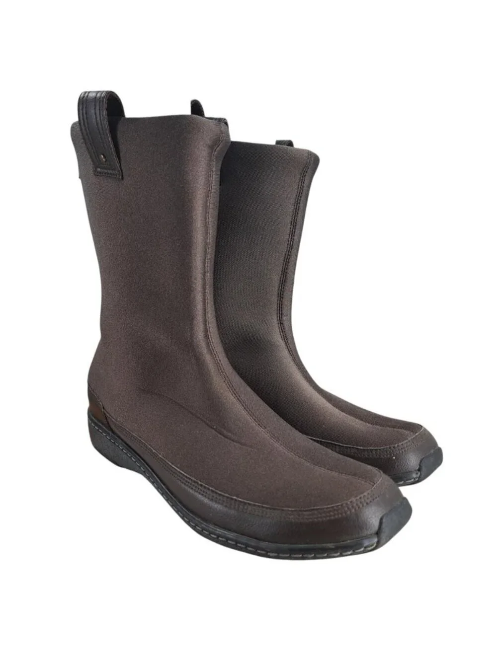Aetrex Berries Brown Neoprene Pull On Mid Calf Waterproof Boots Size 41 US 9
